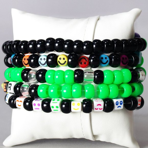 LASR Close Encounter UV Reactive 5PC Stacked Rave Kandi Bracelet - Picture 2 of 2
